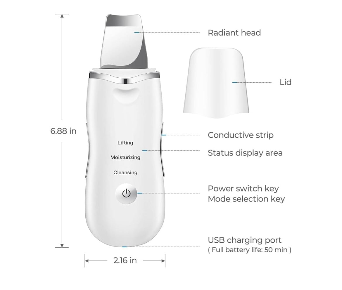 Ultrasonic Deep Pore Skin Scrubber – Reveal Your Cleanest, Glowiest Skin Ever!