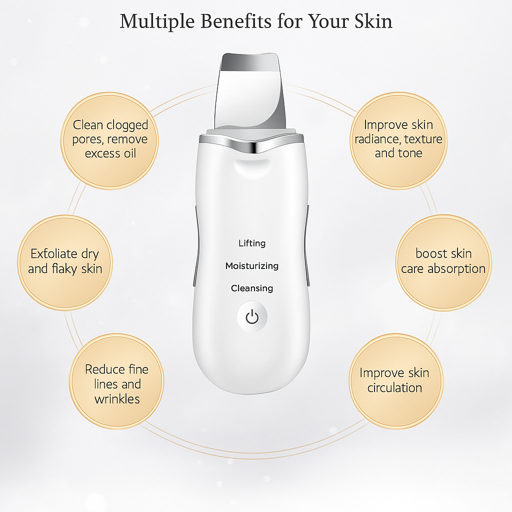 Ultrasonic Deep Pore Skin Scrubber – Reveal Your Cleanest, Glowiest Skin Ever!