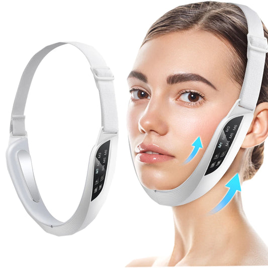 Smart V-Face Lifting Massager – 6 Modes, EMS Microcurrent & Adjustable Strap