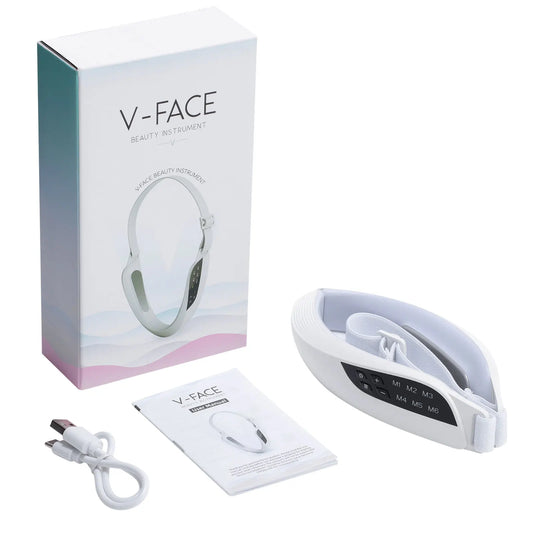 Smart V-Face Lifting Massager – 6 Modes, EMS Microcurrent & Adjustable Strap